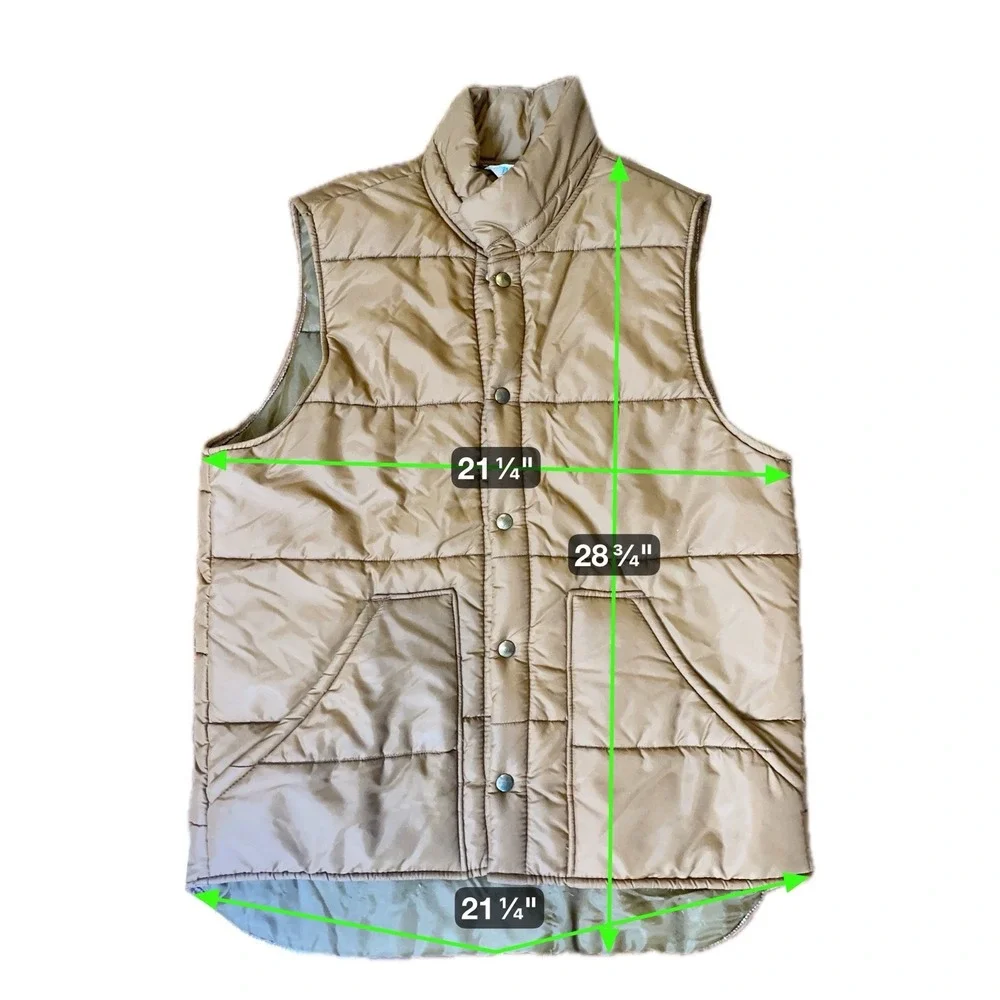 Darwin‎ Vtg Men's M Lightweight Quilted Walker Vest Brown Snaps Pockets RN27326